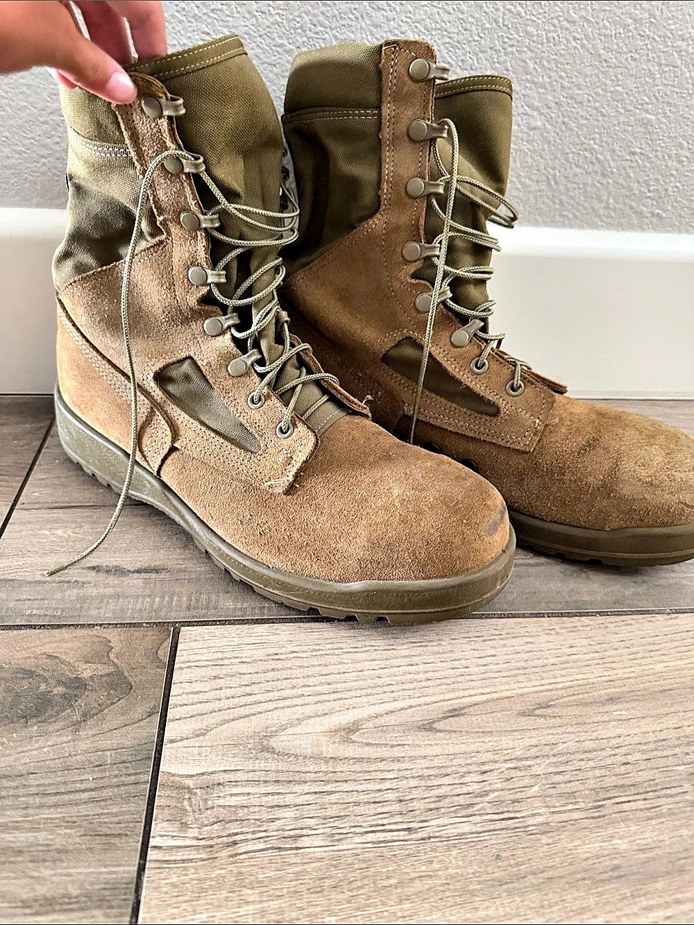 Belleville 551ST Hot Weather Steel Toe Boots Brown & Green US 12 D